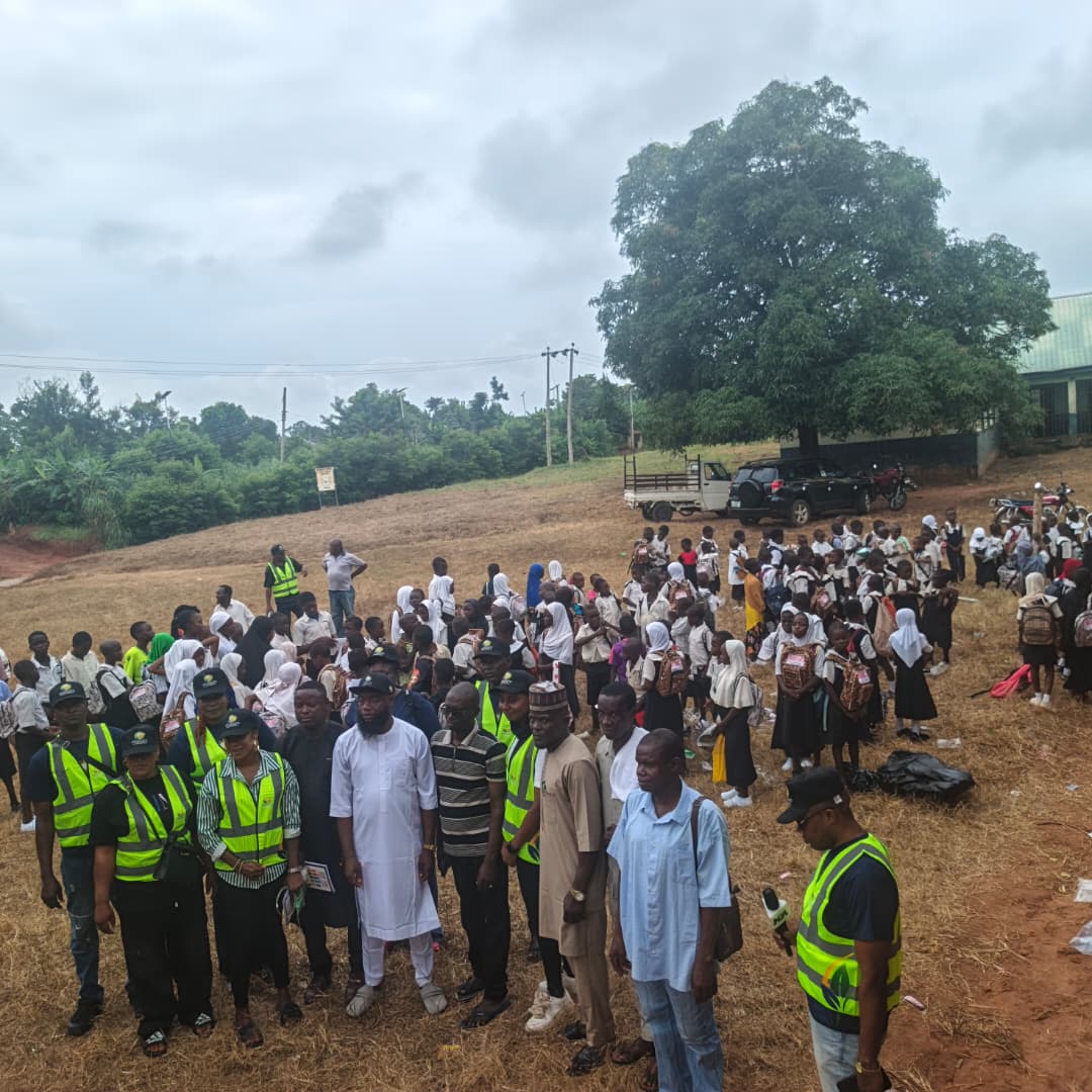 Officials and pupils at the grand launching